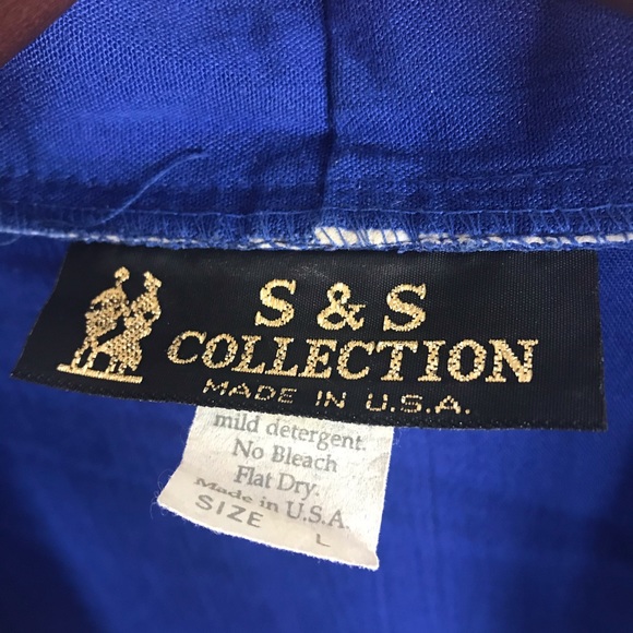 Vintage Blue and Gold Detailing Open Blazer - Picture 4 of 6